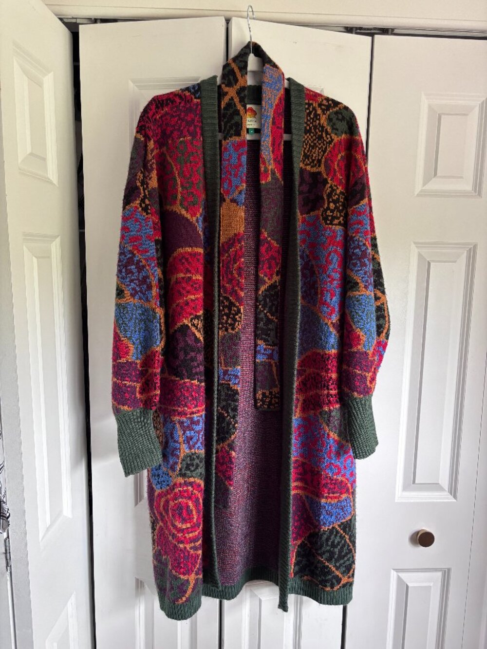 EUC FARM RIO hidden animals open cardigan, size M